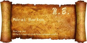 Mérai Bartos névjegykártya